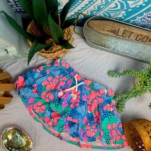 Cat and Jack Girls 4T Floral Skirt with shorts / Skort Girls Pink Blue Turq